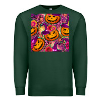 Sports Green halloween witchy pumpkin seamless pattern Premium Sweatshirt - BundleAndBundleShop