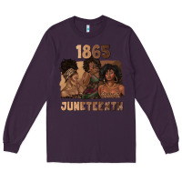 Plum 1865 juneteenth melanin with afro Long Sleeve Tee - texasbilliewilder
