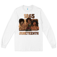 White 1865 juneteenth melanin with afro Long Sleeve Tee - texasbilliewilder