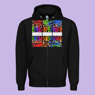 Personalized Crayons Zipper Hoodie Designed By Texasbilliewilder