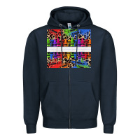 Navy Personalized crayons Zipper Hoodie - texasbilliewilder