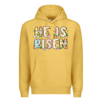 Antique Gold he is risen Premium Hoodie - MaliasSmallBusiness