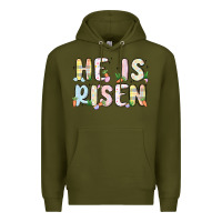 Army Green he is risen Premium Hoodie - MaliasSmallBusiness