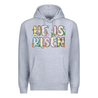 Heather Grey he is risen Premium Hoodie - MaliasSmallBusiness