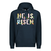 Navy he is risen Premium Hoodie - MaliasSmallBusiness