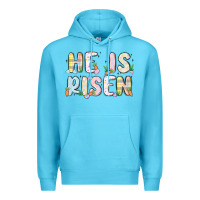 Ocean Blue he is risen Premium Hoodie - MaliasSmallBusiness