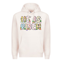 Pale Pink he is risen Premium Hoodie - MaliasSmallBusiness