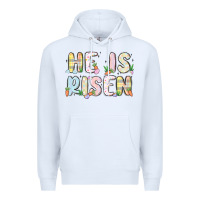 White he is risen Premium Hoodie - MaliasSmallBusiness