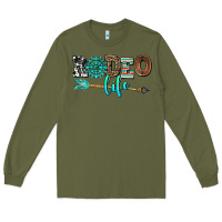 Army Green rodeo life with gemstone Long Sleeve Tee - AdoDesignShop