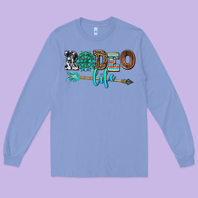 Rodeo Life With Gemstone Long Sleeve Tee Designed By Adodesignshop