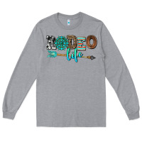 Heather Grey rodeo life with gemstone Long Sleeve Tee - AdoDesignShop