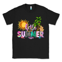 Black hello summer with sun Classic Tee - texasbilliewilder
