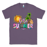 Lavender hello summer with sun Classic Tee - texasbilliewilder