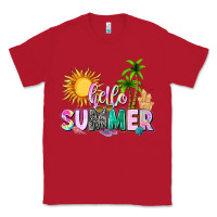 Red hello summer with sun Classic Tee - texasbilliewilder