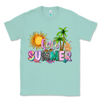 Seafoam hello summer with sun Classic Tee - texasbilliewilder