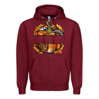 Burgundy Personalized Fall Pumpkin Zipper Hoodie - texasbilliewilder