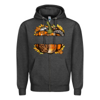 Charcoal Heather Personalized Fall Pumpkin Zipper Hoodie - texasbilliewilder