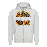 Dove Grey Personalized Fall Pumpkin Zipper Hoodie - texasbilliewilder