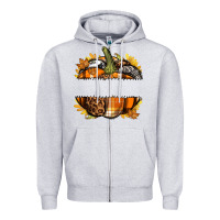 Heather Grey Personalized Fall Pumpkin Zipper Hoodie - texasbilliewilder