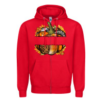 Red Personalized Fall Pumpkin Zipper Hoodie - texasbilliewilder