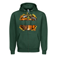 Sports Green Personalized Fall Pumpkin Zipper Hoodie - texasbilliewilder