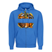 True Royal Personalized Fall Pumpkin Zipper Hoodie - texasbilliewilder