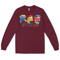 Burgundy america mason jar Long Sleeve Tee - Zillion Design Studio