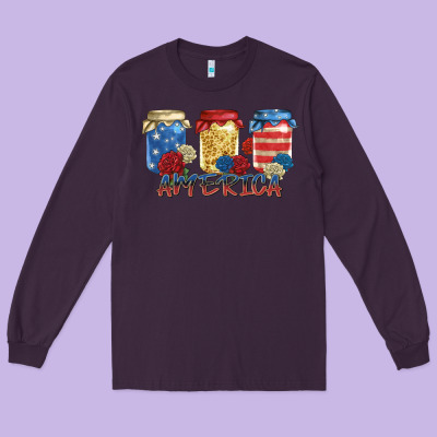 America Mason Jar Long Sleeve Tee Designed By Zillion Design Studio