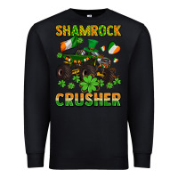 Black shamrocks crusher monster truck with shamrocks Premium Sweatshirt - AdoDesignShop