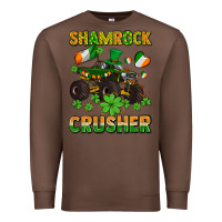 Chestnut shamrocks crusher monster truck with shamrocks Premium Sweatshirt - AdoDesignShop