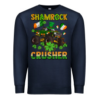 Navy shamrocks crusher monster truck with shamrocks Premium Sweatshirt - AdoDesignShop