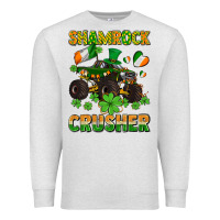 Oatmeal Heather shamrocks crusher monster truck with shamrocks Premium Sweatshirt - AdoDesignShop