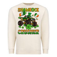 Sandshell shamrocks crusher monster truck with shamrocks Premium Sweatshirt - AdoDesignShop