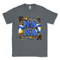 Charcoal Heather volleyball nana with leopard Classic Tee - Zillion Design Studio