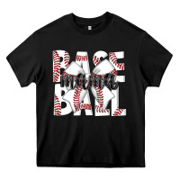 Black baseball mama Heavy Core Tee - CowhideDigitalArt