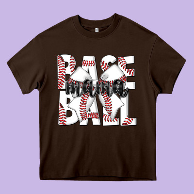 Baseball Mama Heavy Core Tee Designed By Cowhidedigitalart