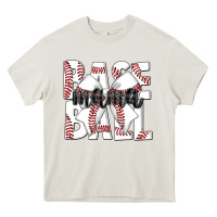 Cream baseball mama Heavy Core Tee - CowhideDigitalArt