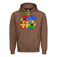 Chestnut autism puzzle pieces Zipper Hoodie - Zillion Design Studio