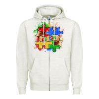 Autism Puzzle Pieces Zipper Hoodie | Teevron
