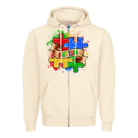 Sandshell autism puzzle pieces Zipper Hoodie - Zillion Design Studio