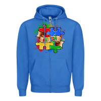 True Royal autism puzzle pieces Zipper Hoodie - Zillion Design Studio