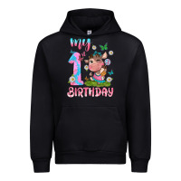 Black my 1 st birthday with little cute cow Urban Hoodie - NancyCooperArtShop