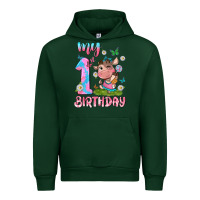 Foreset Green my 1 st birthday with little cute cow Urban Hoodie - NancyCooperArtShop