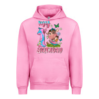Fuchsia Pink my 1 st birthday with little cute cow Urban Hoodie - NancyCooperArtShop