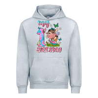 Heather Grey my 1 st birthday with little cute cow Urban Hoodie - NancyCooperArtShop