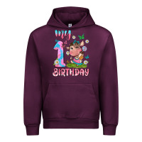 Mauve Wine my 1 st birthday with little cute cow Urban Hoodie - NancyCooperArtShop