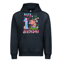 Navy my 1 st birthday with little cute cow Urban Hoodie - NancyCooperArtShop