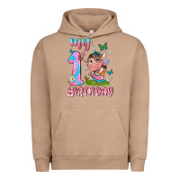 Pigment Burro my 1 st birthday with little cute cow Urban Hoodie - NancyCooperArtShop