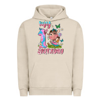 Pigment French Oak my 1 st birthday with little cute cow Urban Hoodie - NancyCooperArtShop