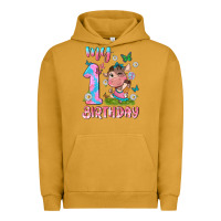 Pigment Peanut Butter my 1 st birthday with little cute cow Urban Hoodie - NancyCooperArtShop